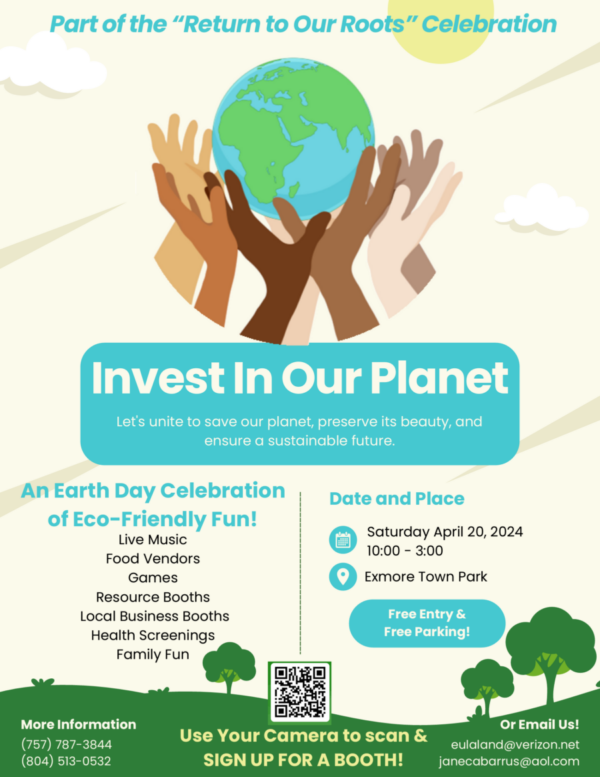 Volunteer: Invest in Our Planet Earth Day Celebration at the Exmore Town Park